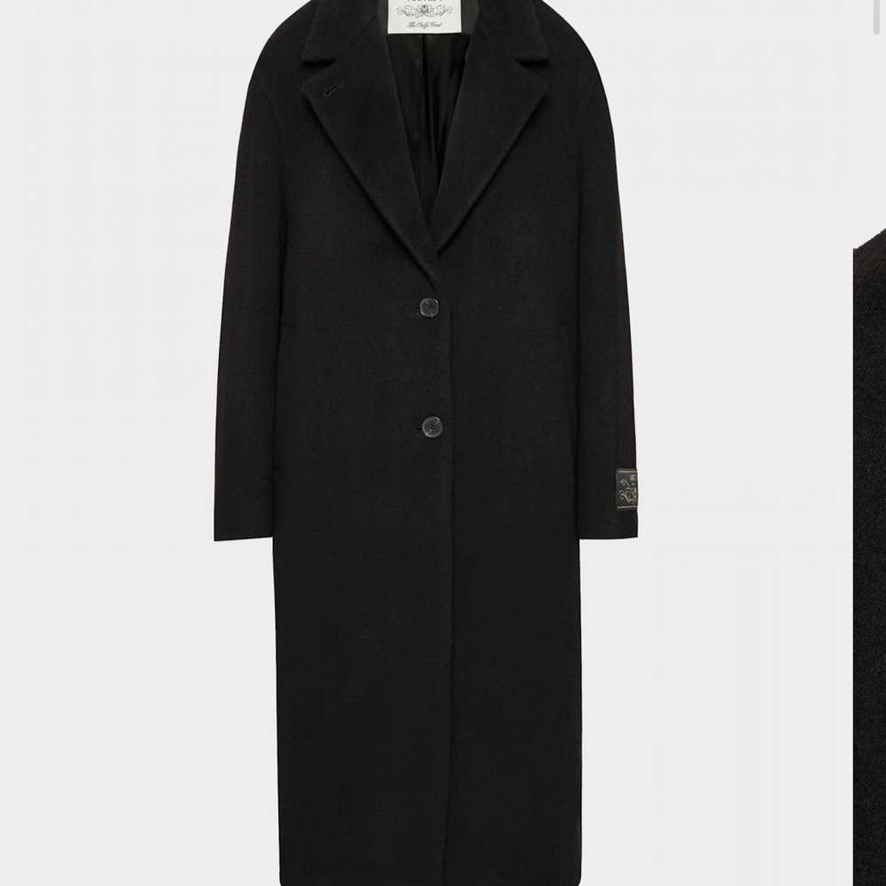 Aritzia Classic Black Wool Coat